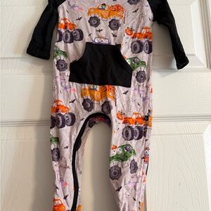 Monster Adventure Kids Footie - Black and Gray